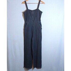 Cotton On Women's Gray Denim Jumpsuit Romper Front Pockets Zip Front Size 4